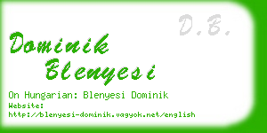 dominik blenyesi business card